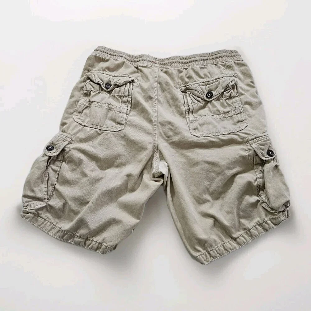 American Eagle Shorts Mens L Beige Cargo Utility Pockets Outdoor Gorpcore Grunge